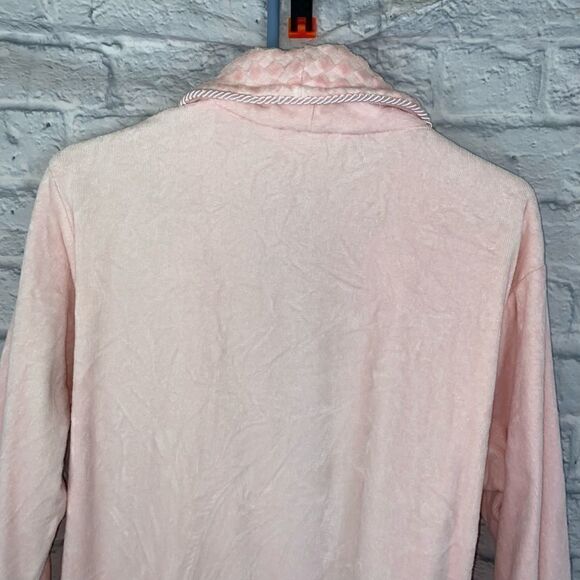 Cabernet cotton blend terry bathrobe w/satin lining & pockets Med - Picture 11 of 13